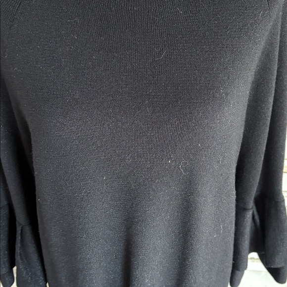 Anthropologie Claudette ruffled sweater dress drop shoulder metallic sparkle - Picture 5 of 16